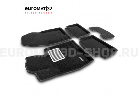 Текстильные 3D коврики Euromat3D Lux в салон для Mazda 3 (2014-2018) № EM3D-003411