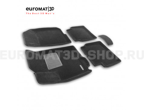 Текстильные 3D коврики Euromat3D Business в салон для Chevrolet Aveo (2006-2012) № EMC3D-001511