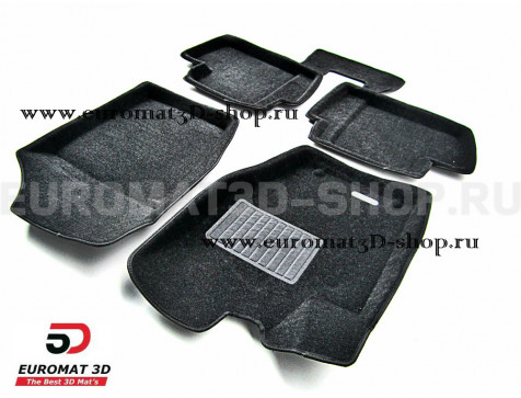 Текстильные 3D коврики Euromat3D Business в салон для Peugeot 408 (2012-) № EMC3D-003909
