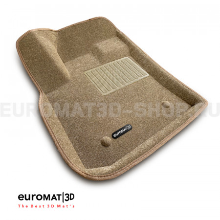 Текстильные 3D коврики Euromat3D Business в салон для Geely Tugella FY11 (2020-) № EMC3D-001408T Бежевые