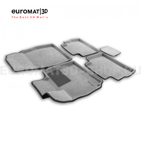 Текстильные 3D коврики Euromat3D Business в салон для Exeed RX (2023-) № EMC3D-001427S Светло-серые